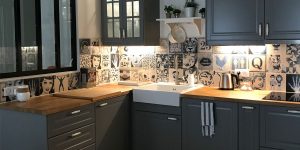 Indigo industrial kitchen