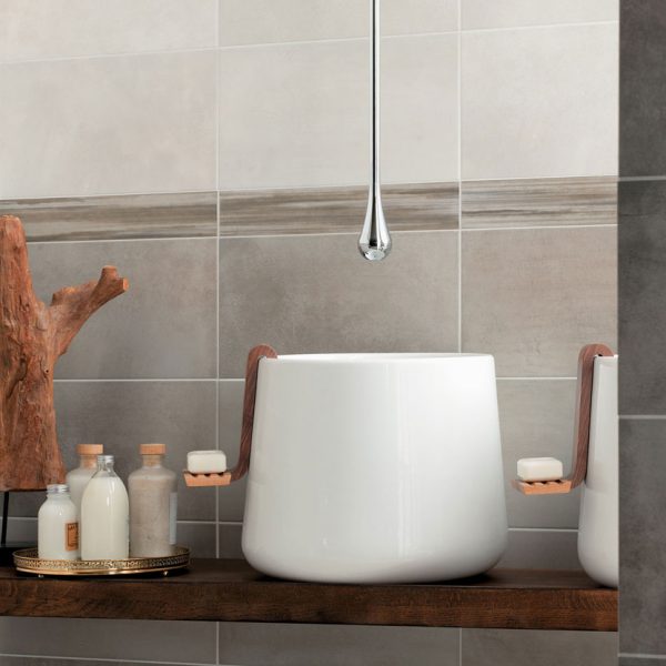 Azimut Foncé, Chaud et Clair 22,5x45, Listel Licorne 7x45 - Tiles 22,5x45 cm