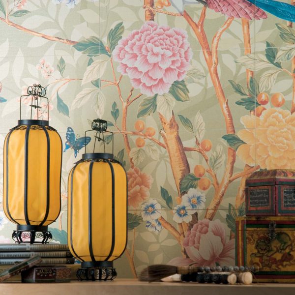 Florilège - composition 135x180 - Small sized Porcelain Tiles