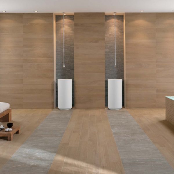 Noa Naturel 15x90 ,Noa Naturel 45 Mosaïque 6 col - Vals Structuré 30x60, Vals 45 Mosaïque Multisurface, Tiles for Hotel