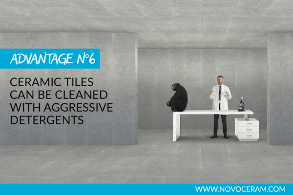 ceramic tiles can be cleaned with aggressive detergents