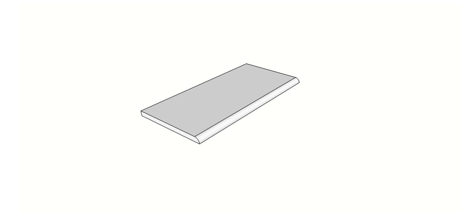 Bullnose surface rounded edge <span style="white-space:nowrap;">12"x24"</span>   <span style="white-space:nowrap;">thk. 20mm</span>