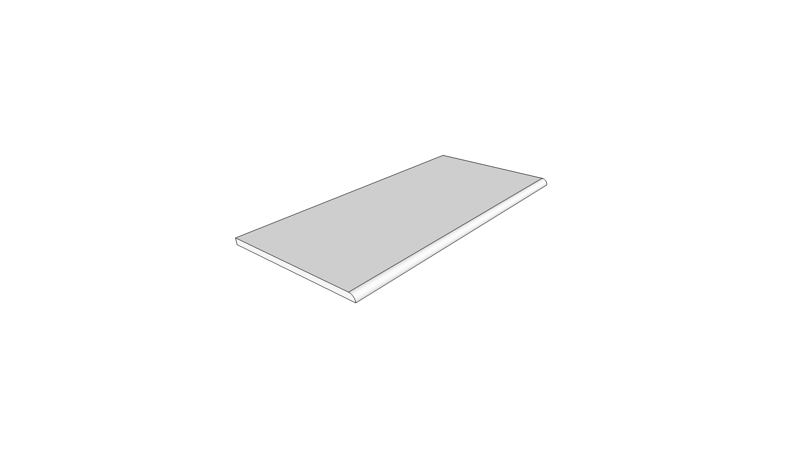 Bullnose surface rounded edge <span style="white-space:nowrap;">24"x36"</span>   <span style="white-space:nowrap;">thk. 20mm</span>