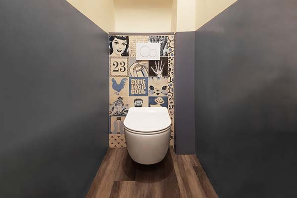 Ceramic wallpaper toilet