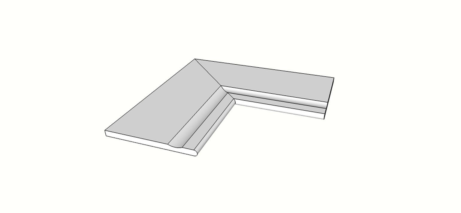 Anti-slip bullnose surface edge full internal angle (2 pcs) <span style="white-space:nowrap;">12"x24"</span>   <span style="white-space:nowrap;">thk. 20mm</span>