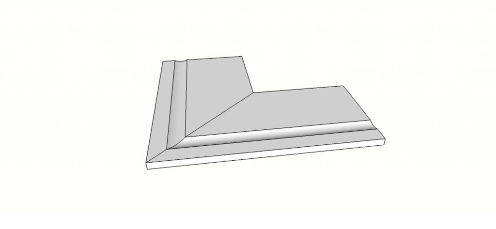Rounded edge full internal angle (2 pcs) <span style="white-space:nowrap;">12"x24"</span>   <span style="white-space:nowrap;">thk. 20mm</span>