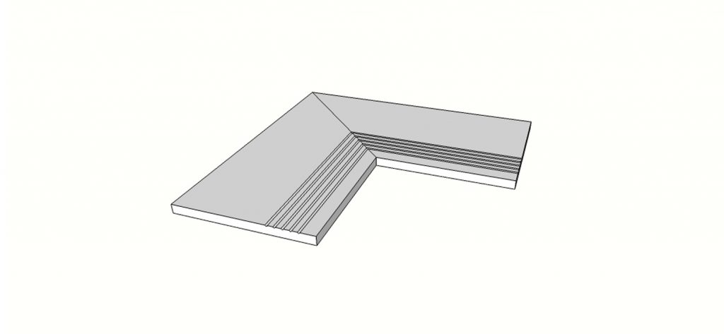 Bullnose surface edge full external angle (2 pcs) <span style="white-space:nowrap;">12"x24"</span>   <span style="white-space:nowrap;">thk. 20mm</span>