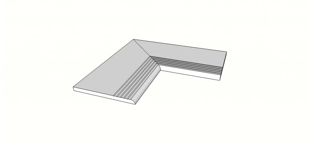 Anti-slip bullnose surface edge <span style="white-space:nowrap;">12"x24"</span>   <span style="white-space:nowrap;">thk. 20mm</span>