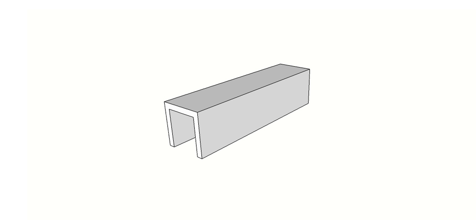 Bullnose surface flared edge full internal angle (2 pcs) <span style="white-space:nowrap;">12"x24"</span>   <span style="white-space:nowrap;">thk. 20mm</span>