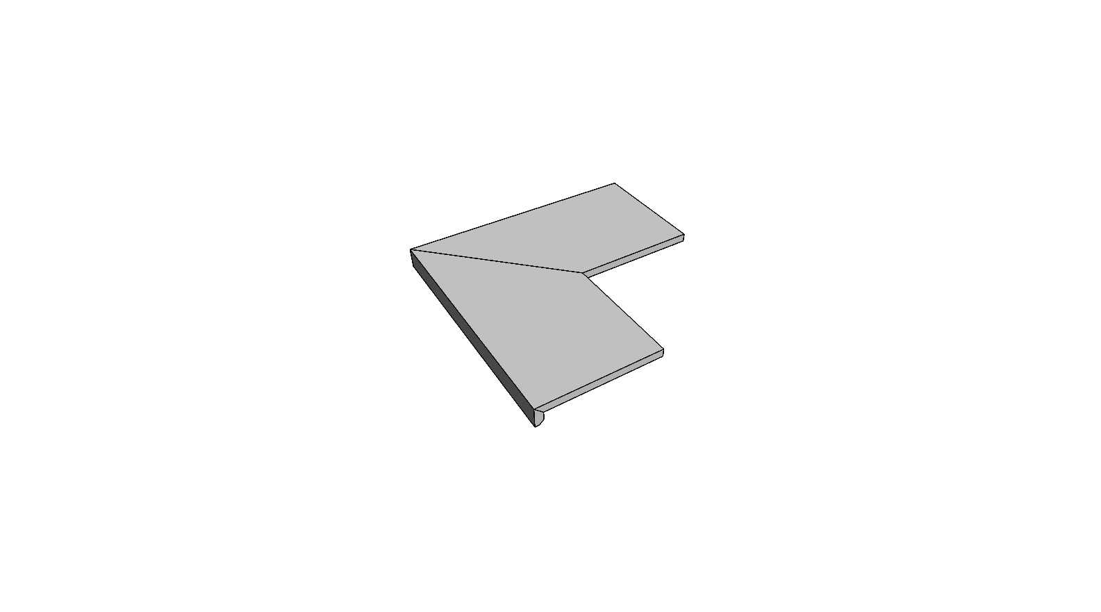Rounded edge angle <span style="white-space:nowrap;">24"x24"</span>   <span style="white-space:nowrap;">thk. 20mm</span>