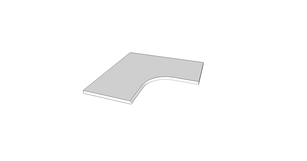 Rounded edge angle R15 <span style="white-space:nowrap;">24"x24"</span>   <span style="white-space:nowrap;">thk. 20mm</span>