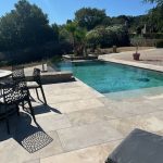 Stone-effect pool surround