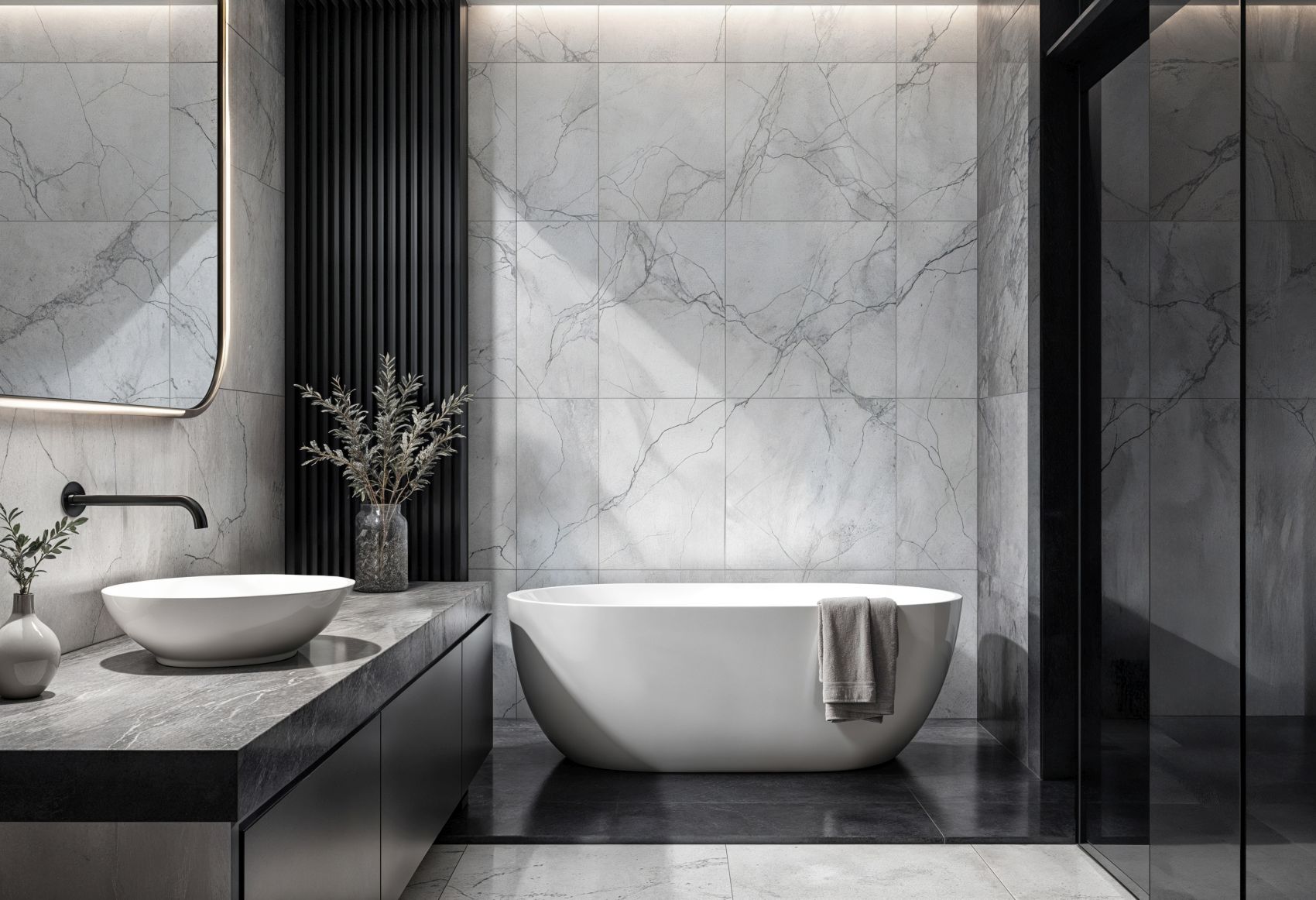 marble effect bathroom