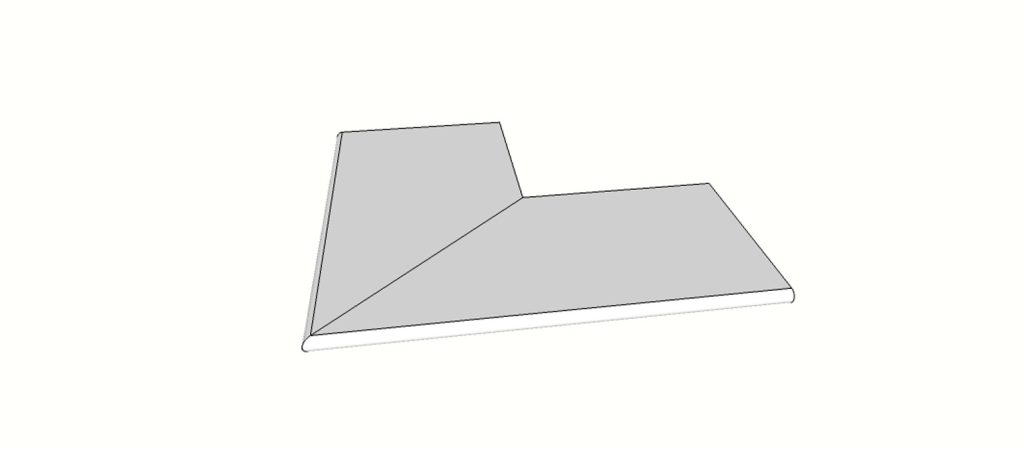 Bullnose surface flared edge full external angle (2 pcs) <span style="white-space:nowrap;">12"x24"</span> &nbsp; <span style="white-space:nowrap;">thk. 20mm</span>