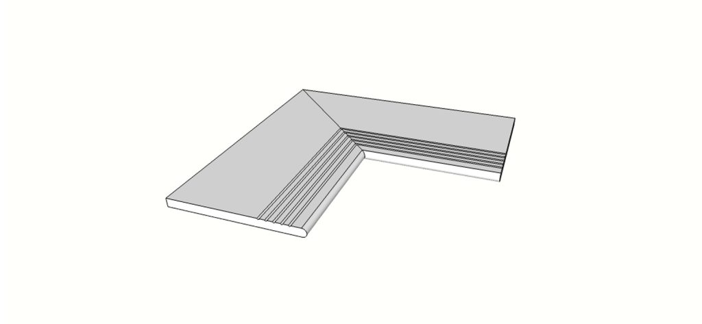 Bullnose surface flared edge full internal angle (2 pcs) <span style="white-space:nowrap;">12"x24"</span> &nbsp; <span style="white-space:nowrap;">thk. 20mm</span>