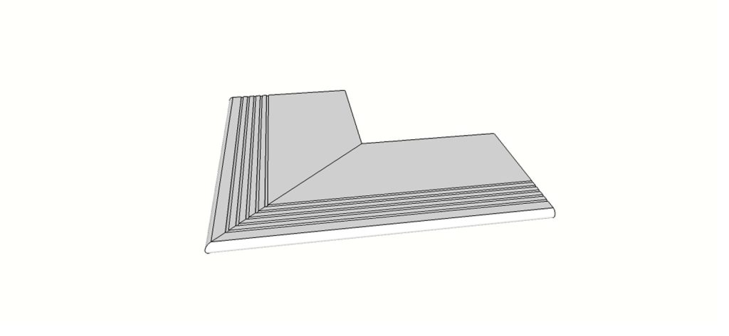 Surface bullnose flared edge <span style="white-space:nowrap;">12"x24"</span> &nbsp; <span style="white-space:nowrap;">thk. 20mm</span>