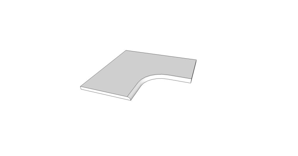 Bullnose surface angle R15 <span style="white-space:nowrap;">24"x24"</span> &nbsp; <span style="white-space:nowrap;">thk. 20mm</span>