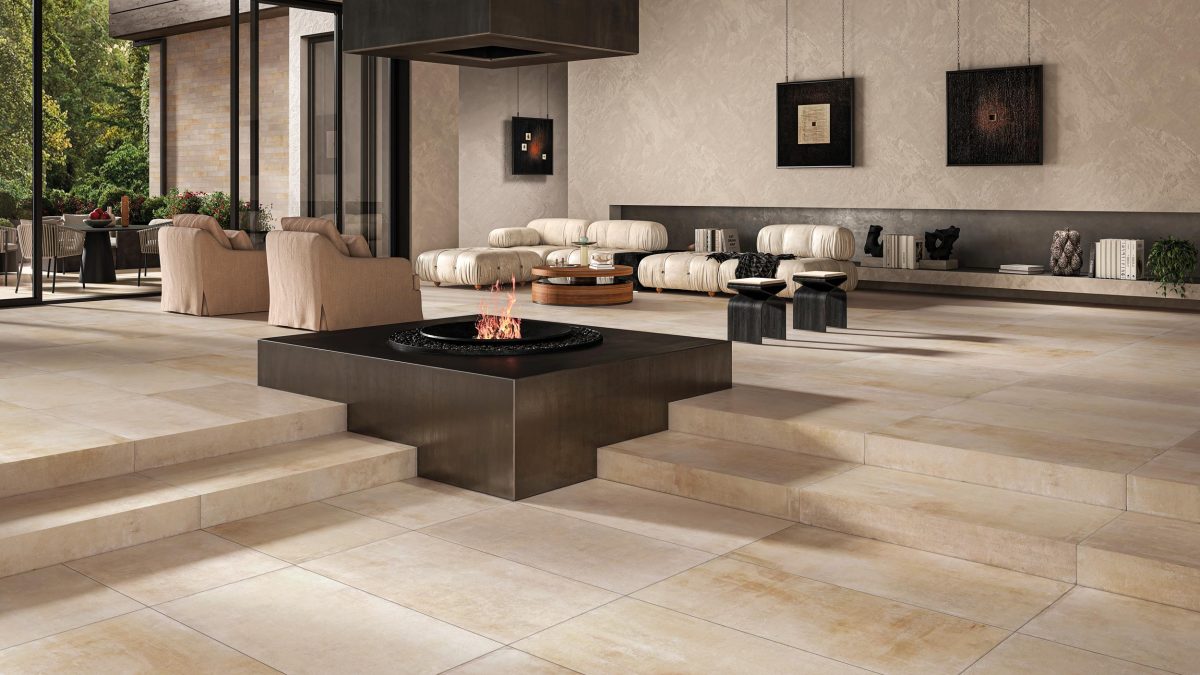 Beige stone Floor tiles