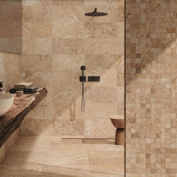 beige stone effect tiles