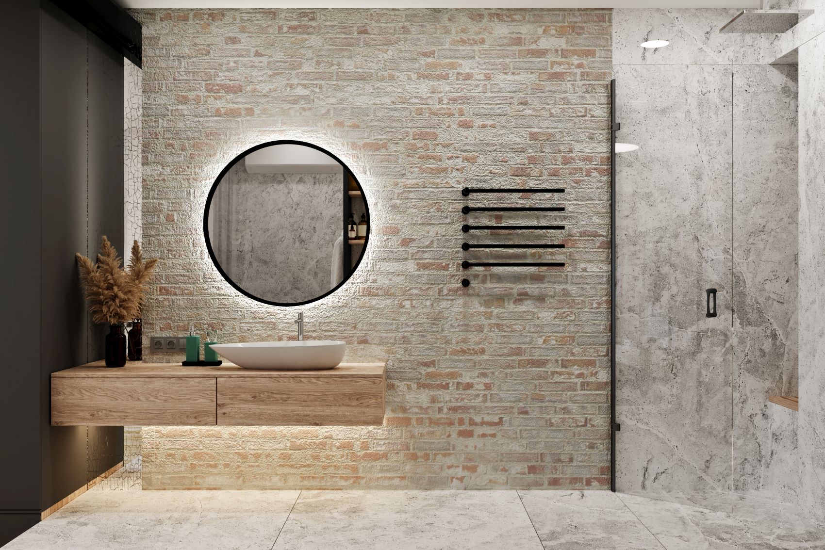 modern bathroom walk in shower