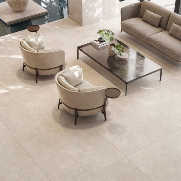 beige concrete tiles