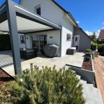 Tiled terrace with wooden pool - BH Solutions