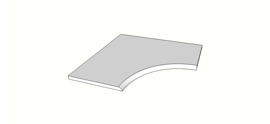 Bullnose surface angle <span style="white-space:nowrap;">24"x24"</span> &nbsp; <span style="white-space:nowrap;">thk. 20mm</span>